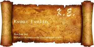 Kvasz Evelin névjegykártya